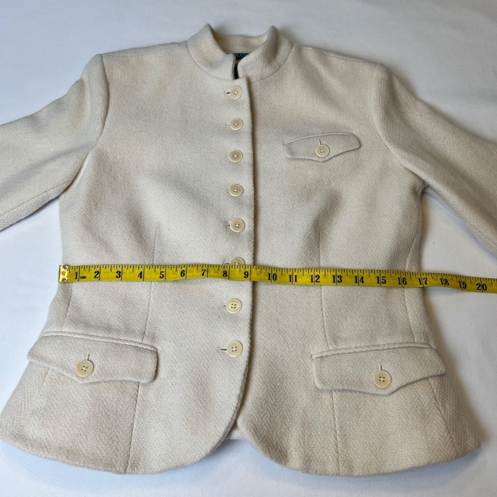 Lauren Ralph Lauren Wool Blend Herringbone Blazer Coat - Picture 6 of 16